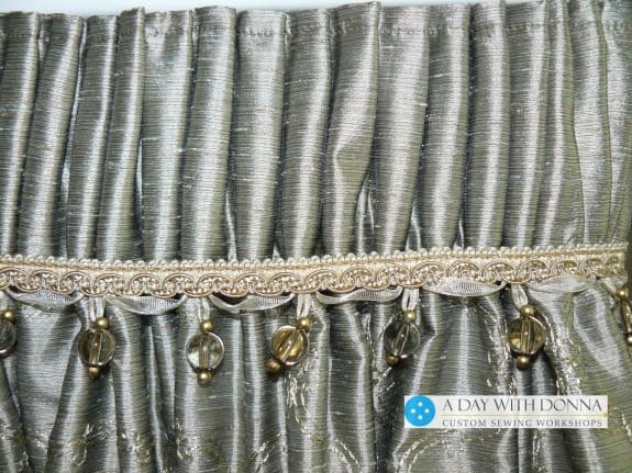 This photo shows you the beautiful pencil pleats created by the pencil pleat shirring tape.  Do you love this look?