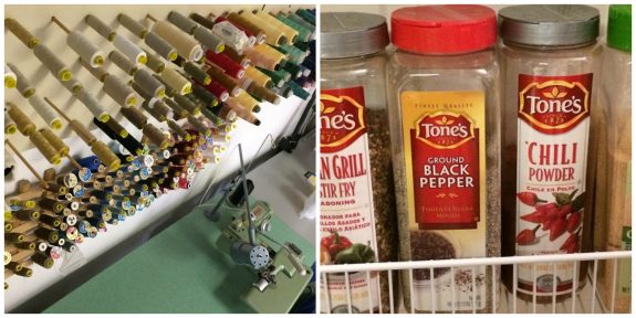 Organize sewing thread and spices