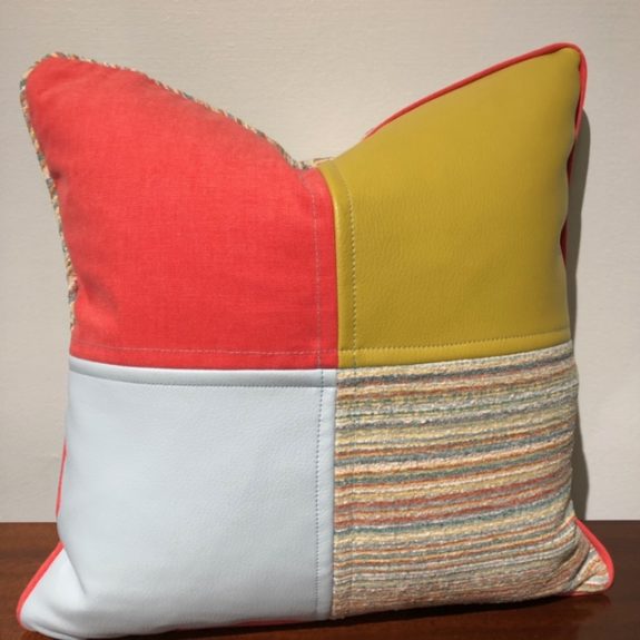 color blocked squares pillow